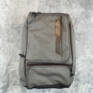 eBags Professional Slim Laptop Backpack Grey Brown Trim Weekender Style